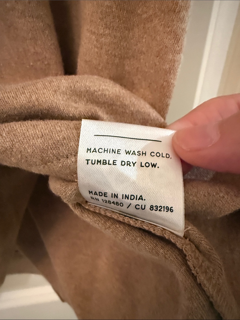 Pact Classic Mock Fine Knit Shell Cotton Sesame Heather Brown Size Medium - Picture 5 of 5